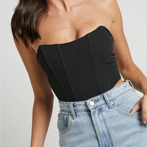 Black Strapless Corset Top